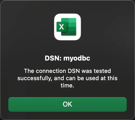 Excel DSN MYODBC